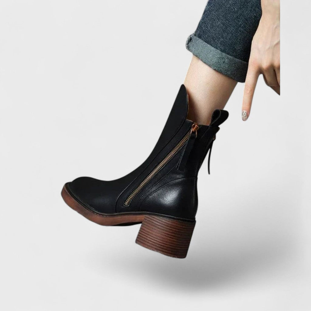 Botines de Cuero con Forro de Piel – Elegantes y Cómodos