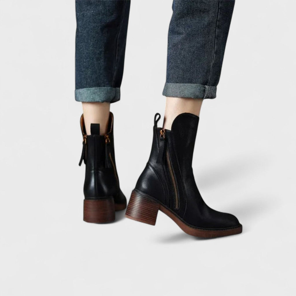 Botines de Cuero con Forro de Piel – Elegantes y Cómodos