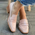 Vega | Mocasines con Tacón Ancho Brillante