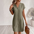 Tess™ | Vestido camisa de lino elegante y cómodo