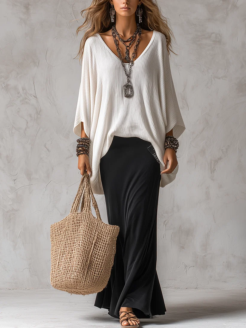 Cinderella | Conjunto de Vestido Maxi Negro con Cami y Top Cubridor Blanco