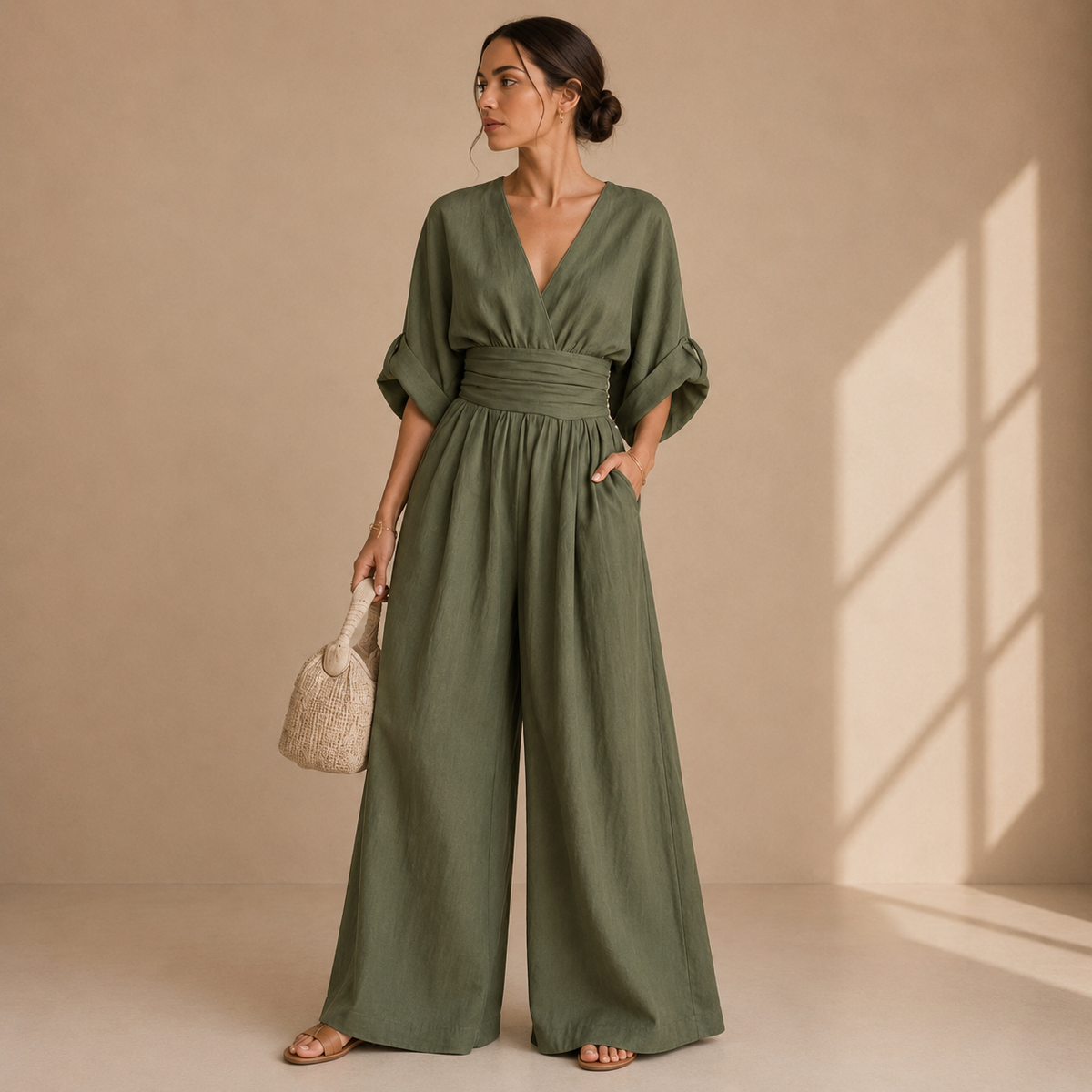 Ismenia | Mono Elegante con Escote Cruzado