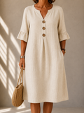 Lina | Vestido con Botones y Pliegues en Caja