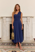 El Murano | Vestido azul marino multiposición con falda asimétrica