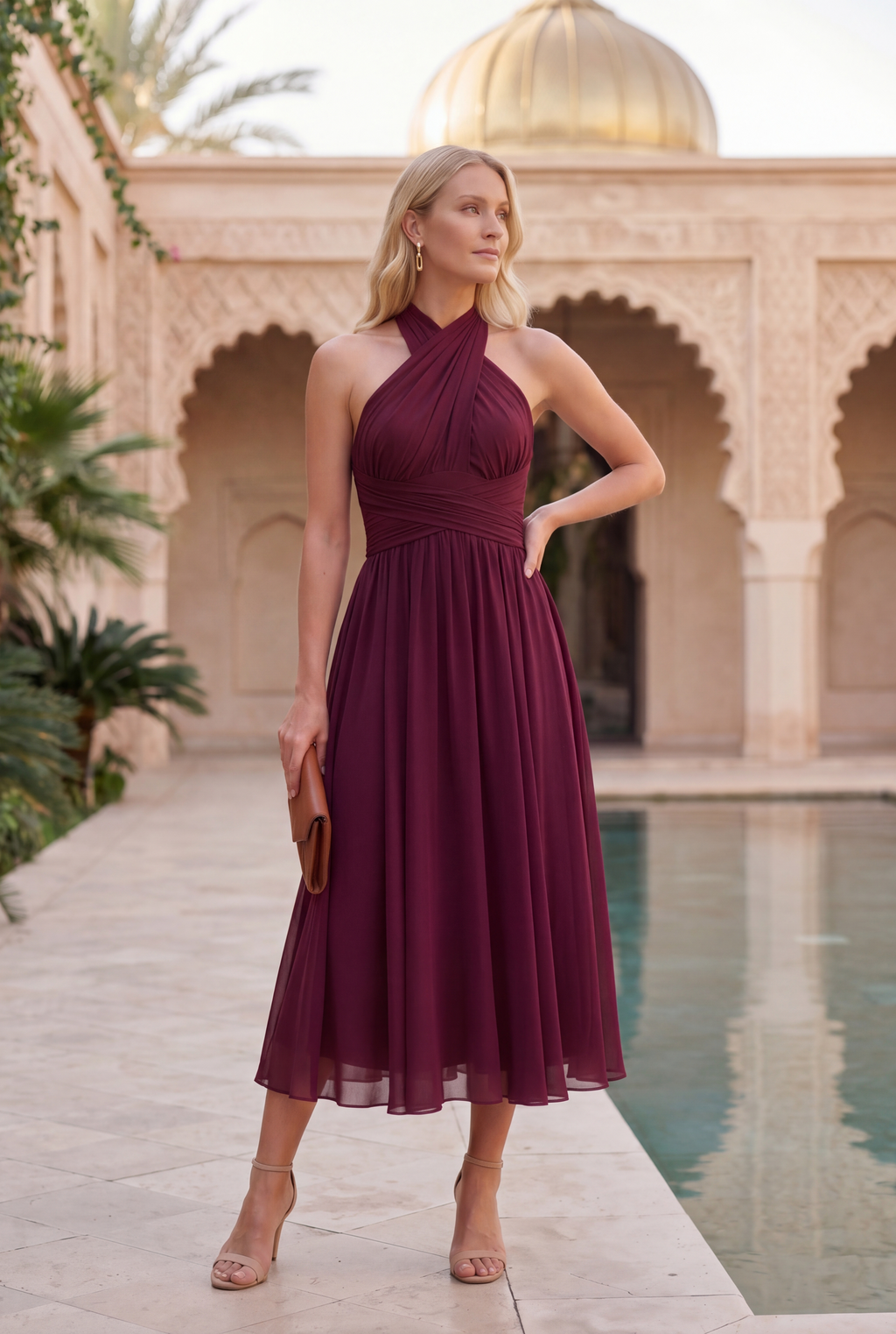 El Murano | Vestido azul marino multiposición con falda asimétrica