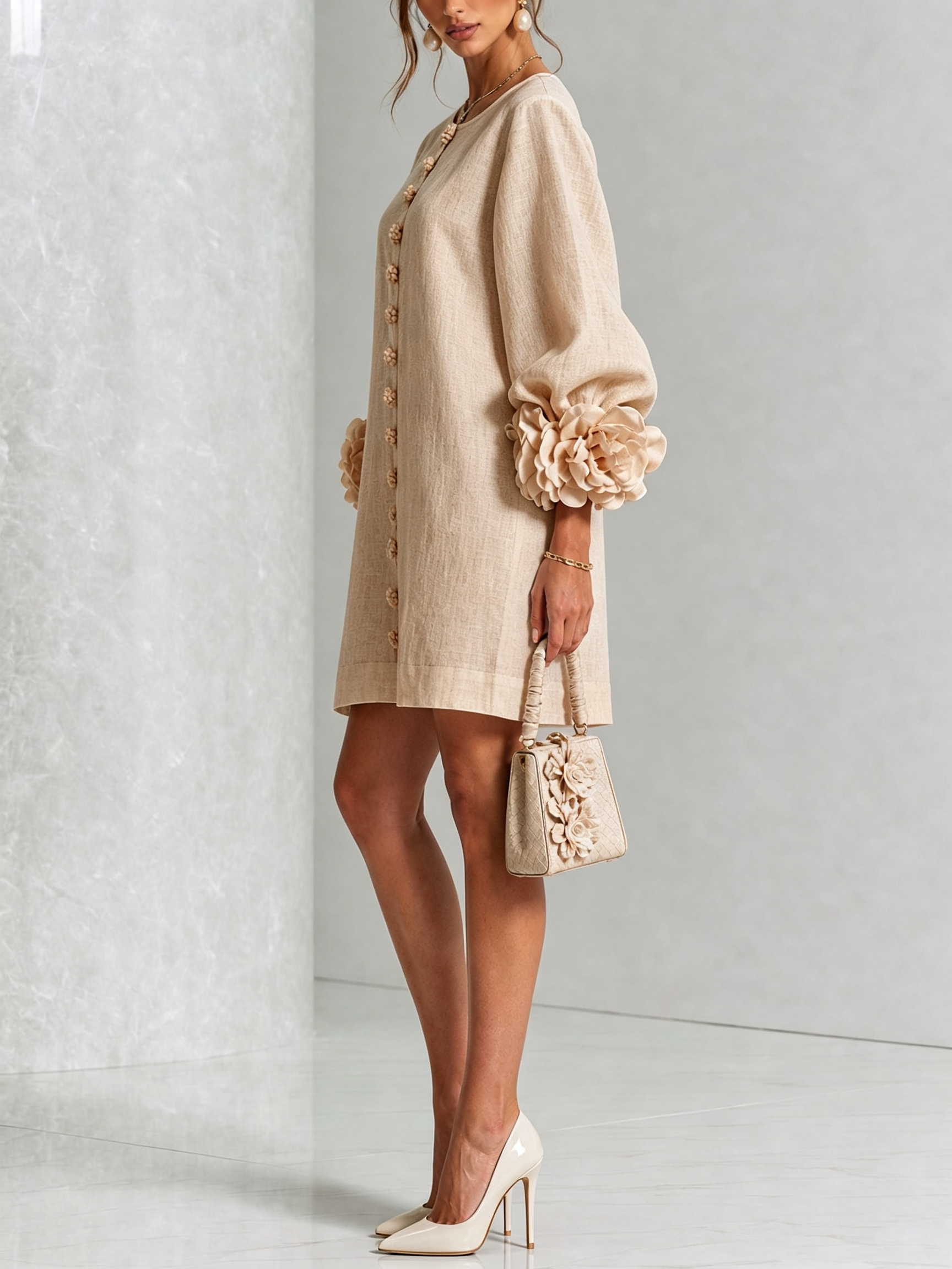 Candida | Vestido Mini de Botones con puños