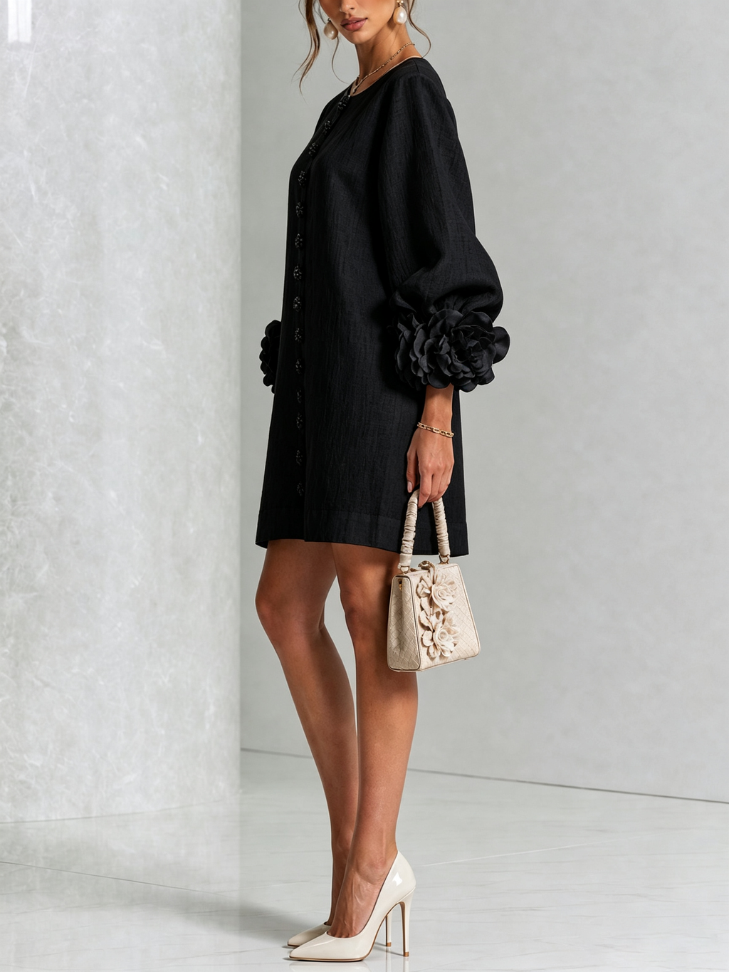 Candida | Vestido Mini de Botones con puños