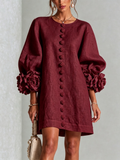 Sofia | Vestido Mini de Botones con puños