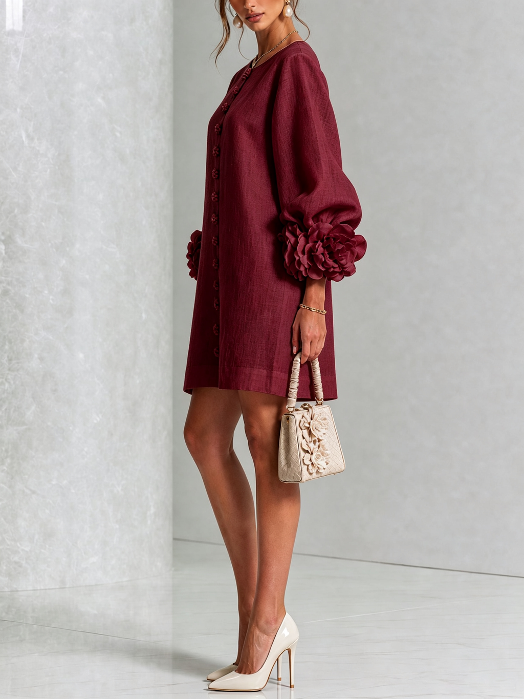 Candida | Vestido Mini de Botones con puños