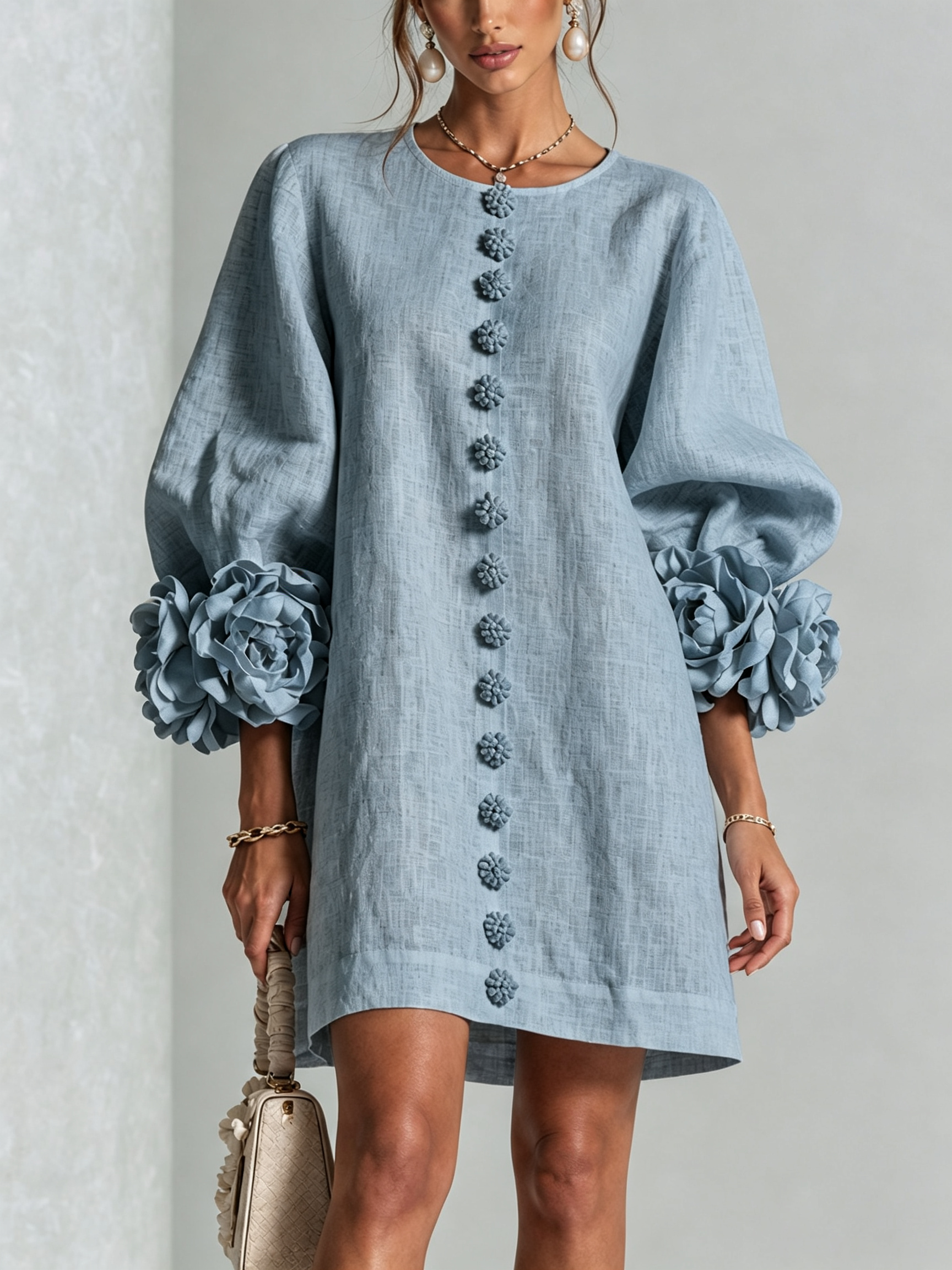 Candida | Vestido Mini de Botones con puños