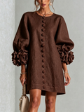 Alba | Vestido Mini de Botones con puños