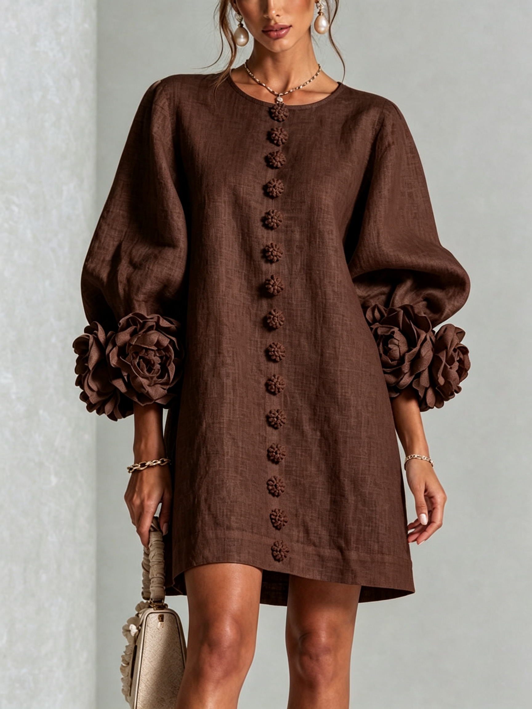 Candida | Vestido Mini de Botones con puños