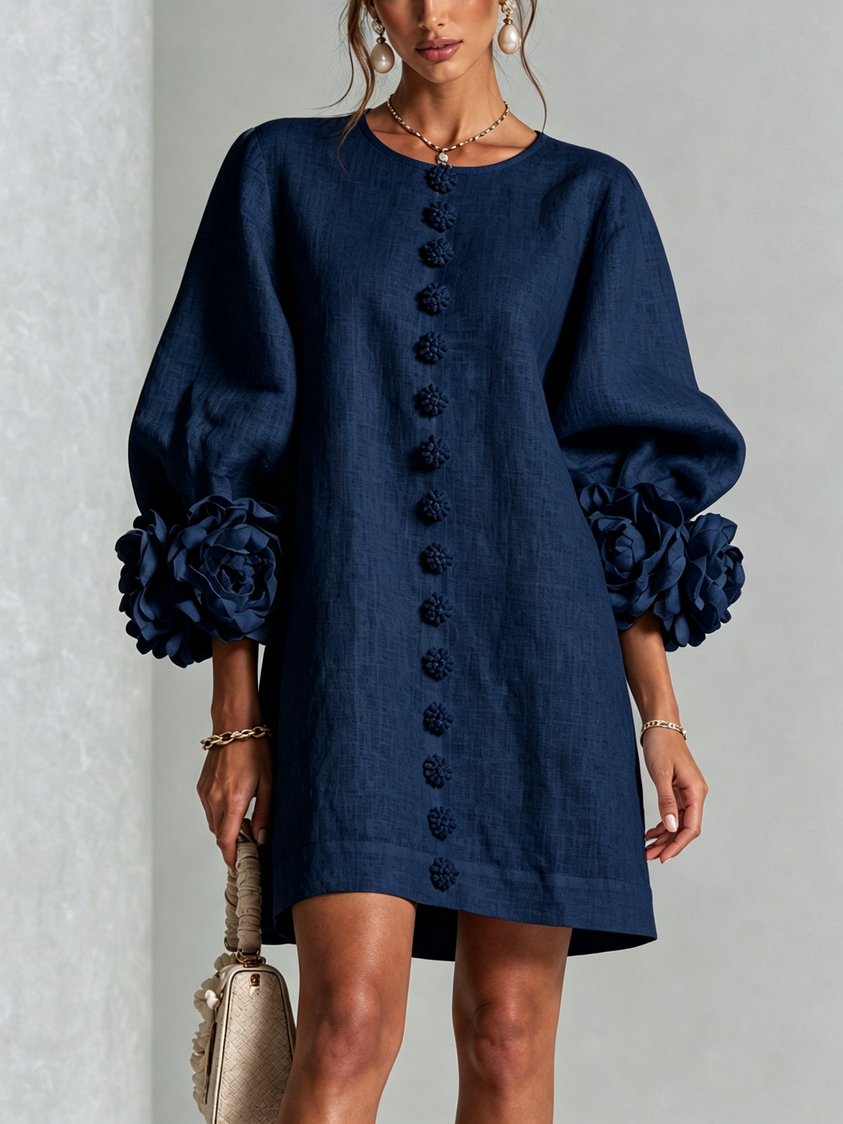 Candida | Vestido Mini de Botones con puños