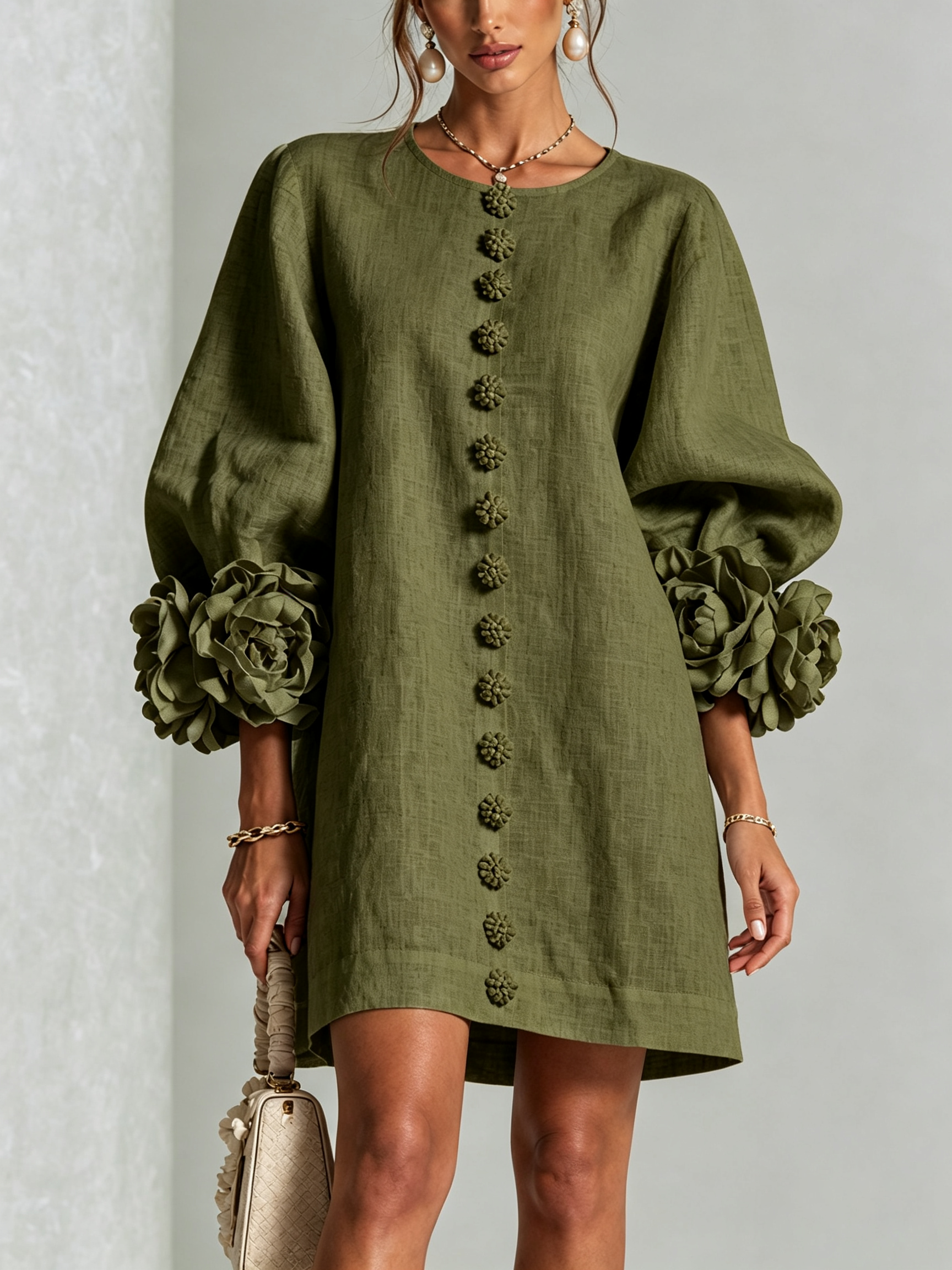 Candida | Vestido Mini de Botones con puños