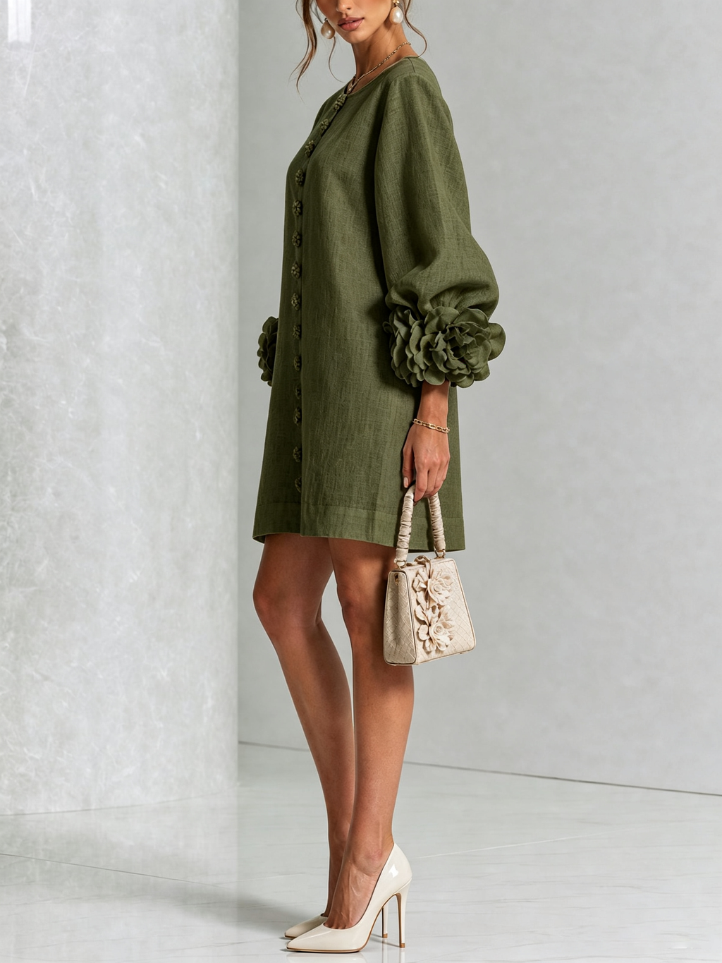 Candida | Vestido Mini de Botones con puños