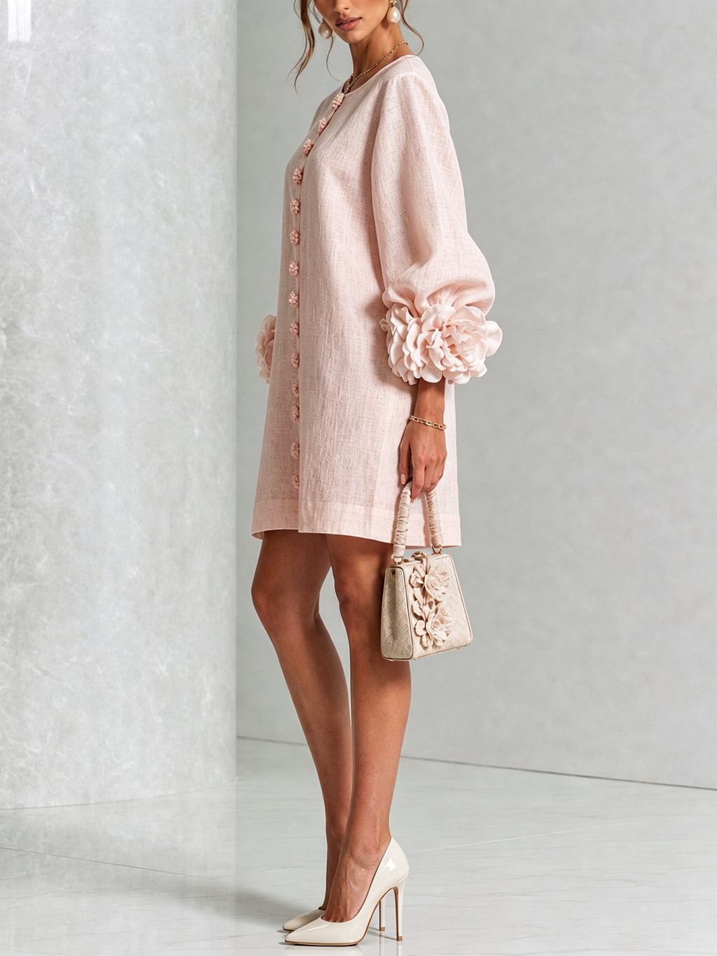 Candida | Vestido Mini de Botones con puños