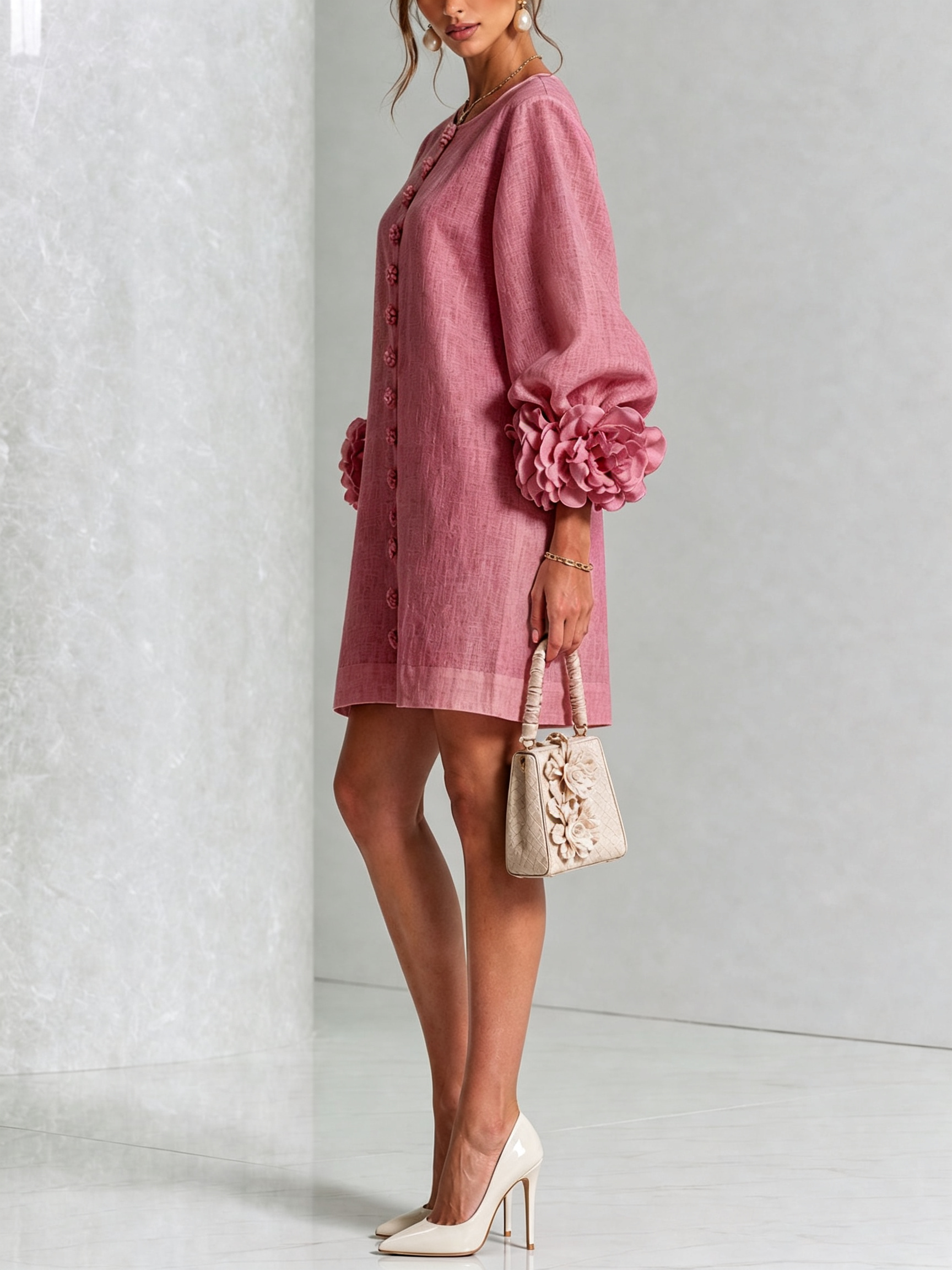 Candida | Vestido Mini de Botones con puños
