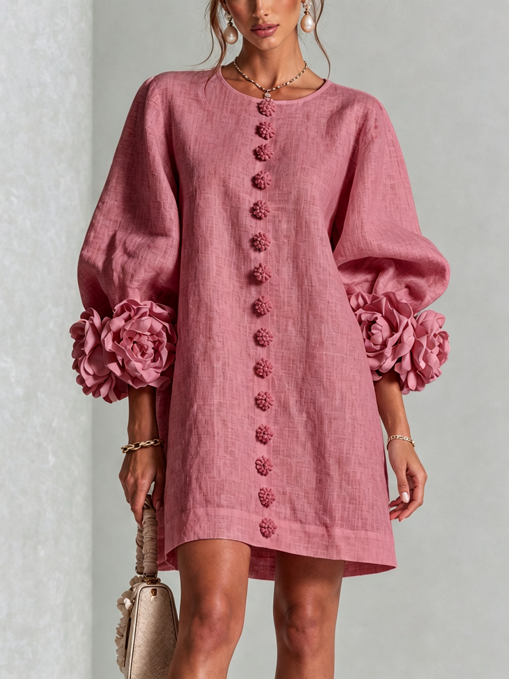 Candida | Vestido Mini de Botones con puños