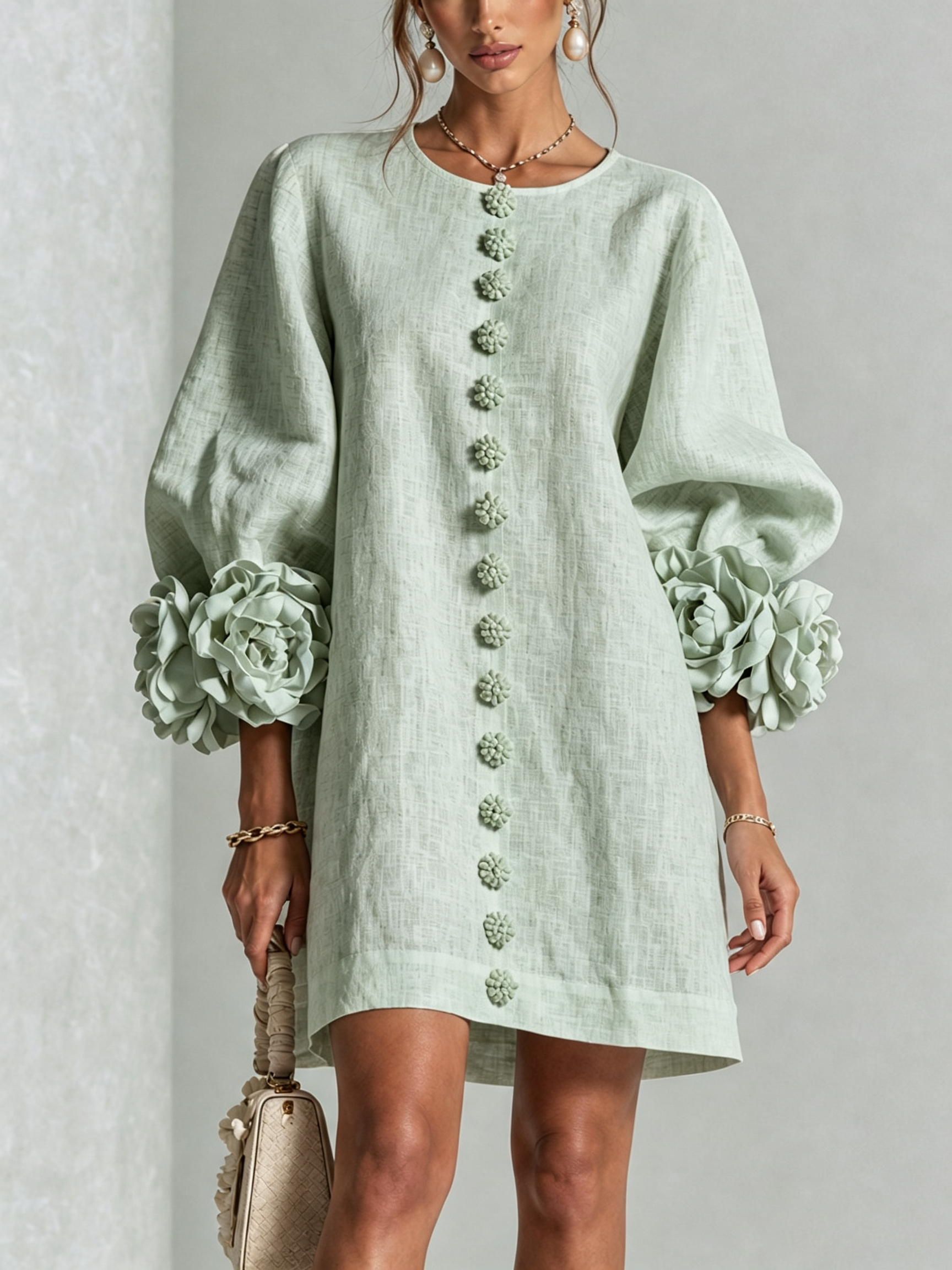 Candida | Vestido Mini de Botones con puños