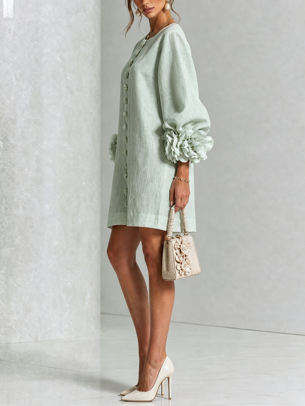 Candida | Vestido Mini de Botones con puños