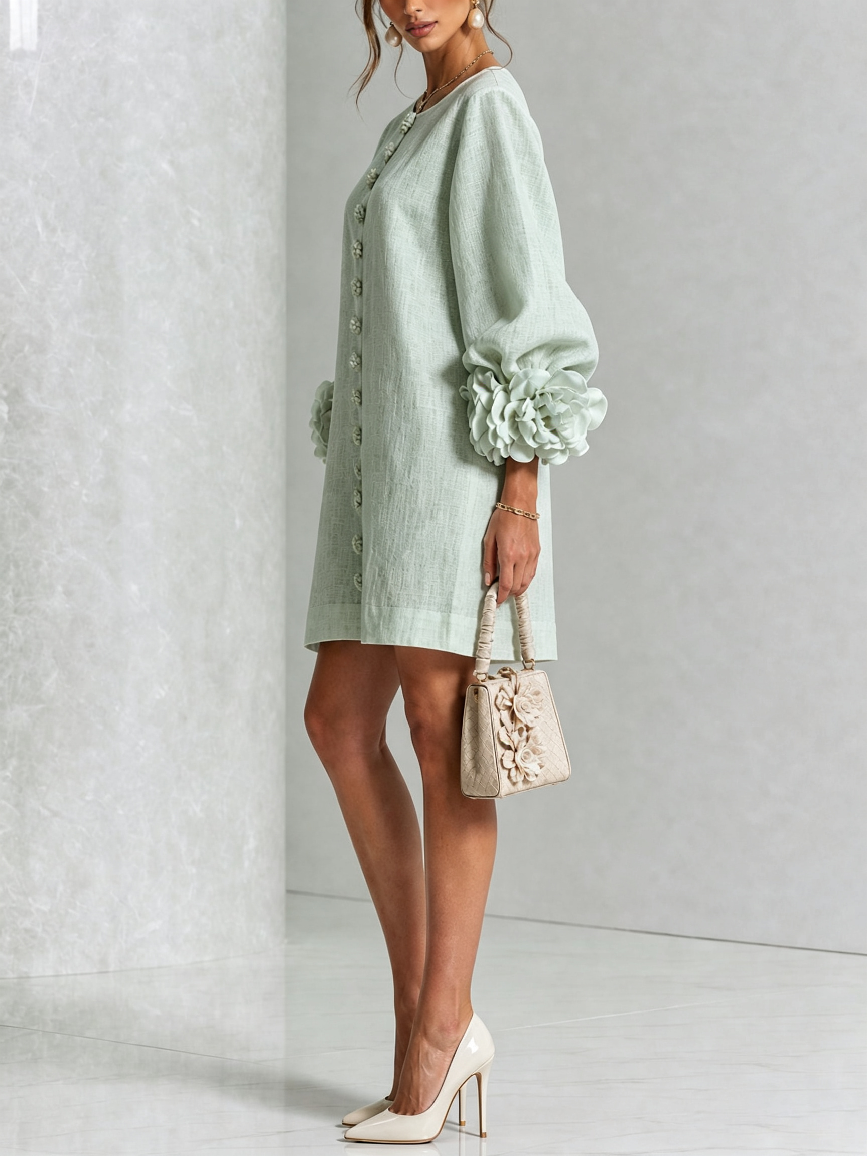 Candida | Vestido Mini de Botones con puños