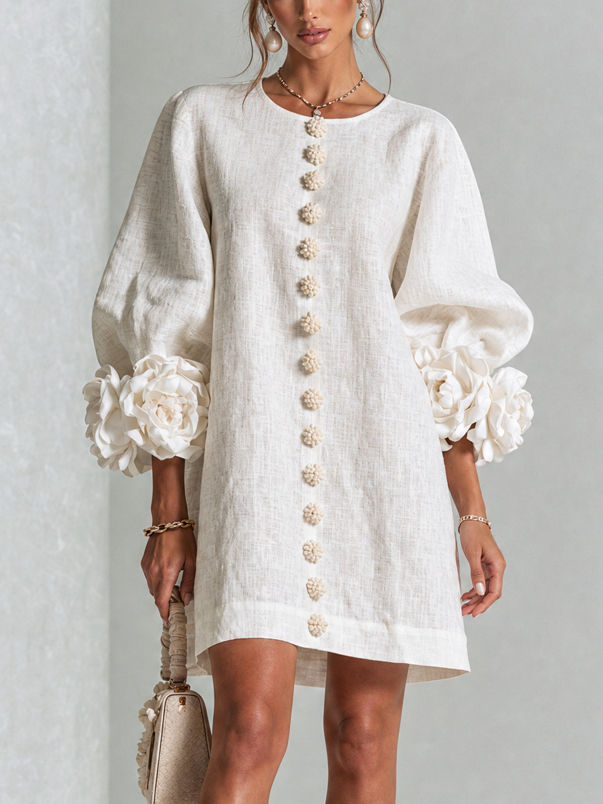 Candida | Vestido Mini de Botones con puños