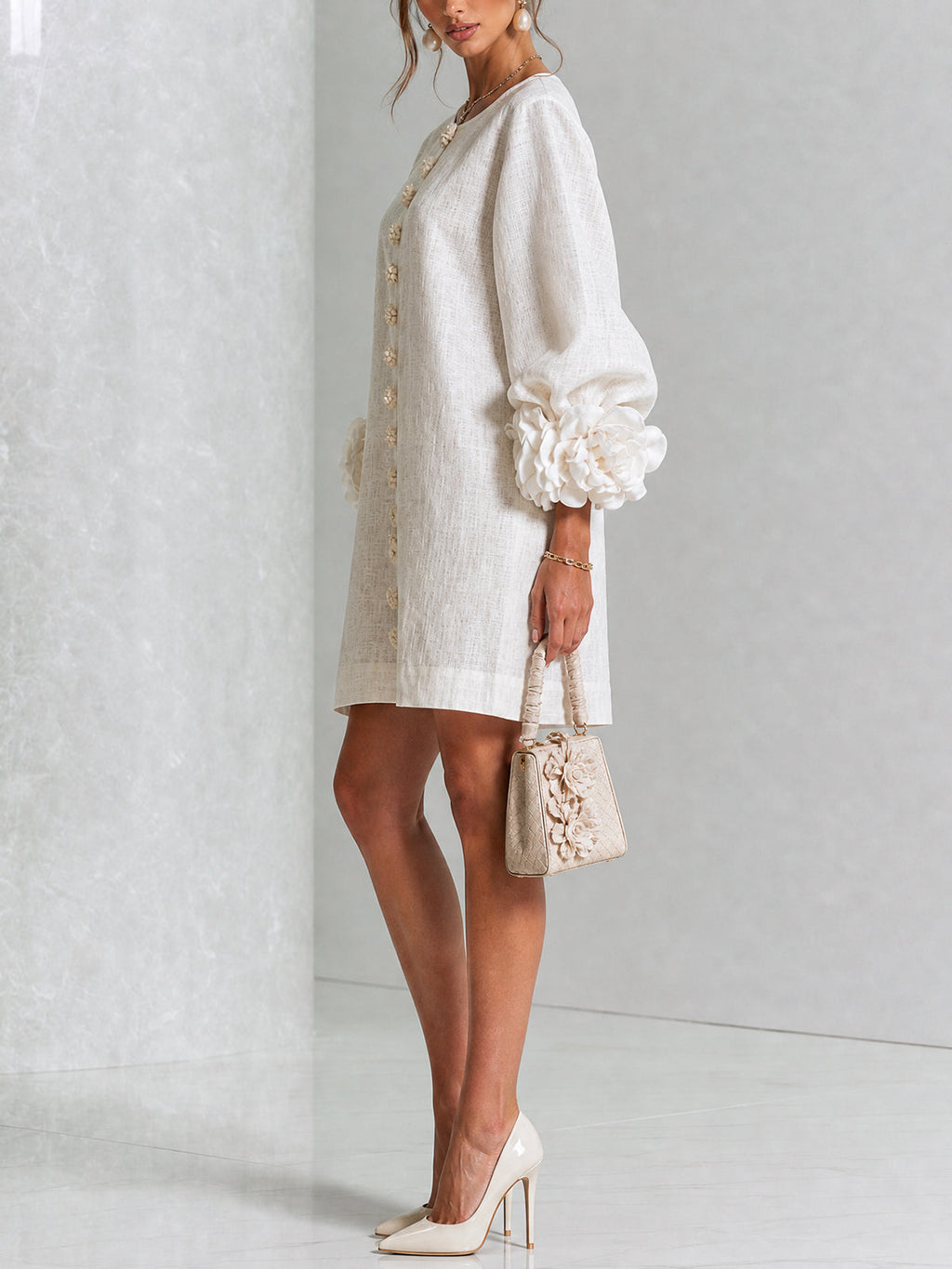 Candida | Vestido Mini de Botones con puños
