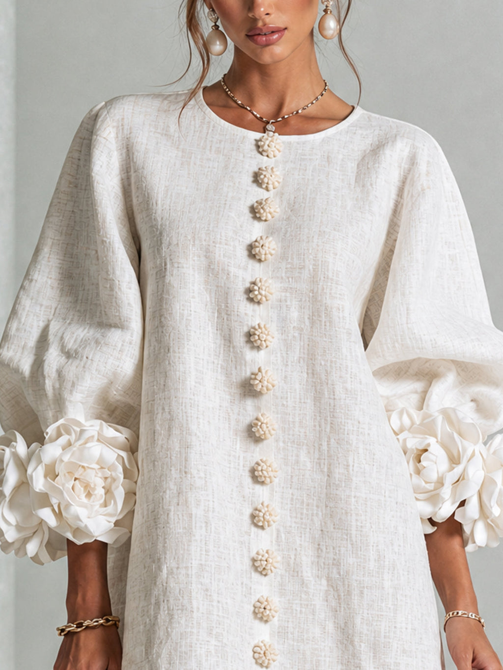 Candida | Vestido Mini de Botones con puños