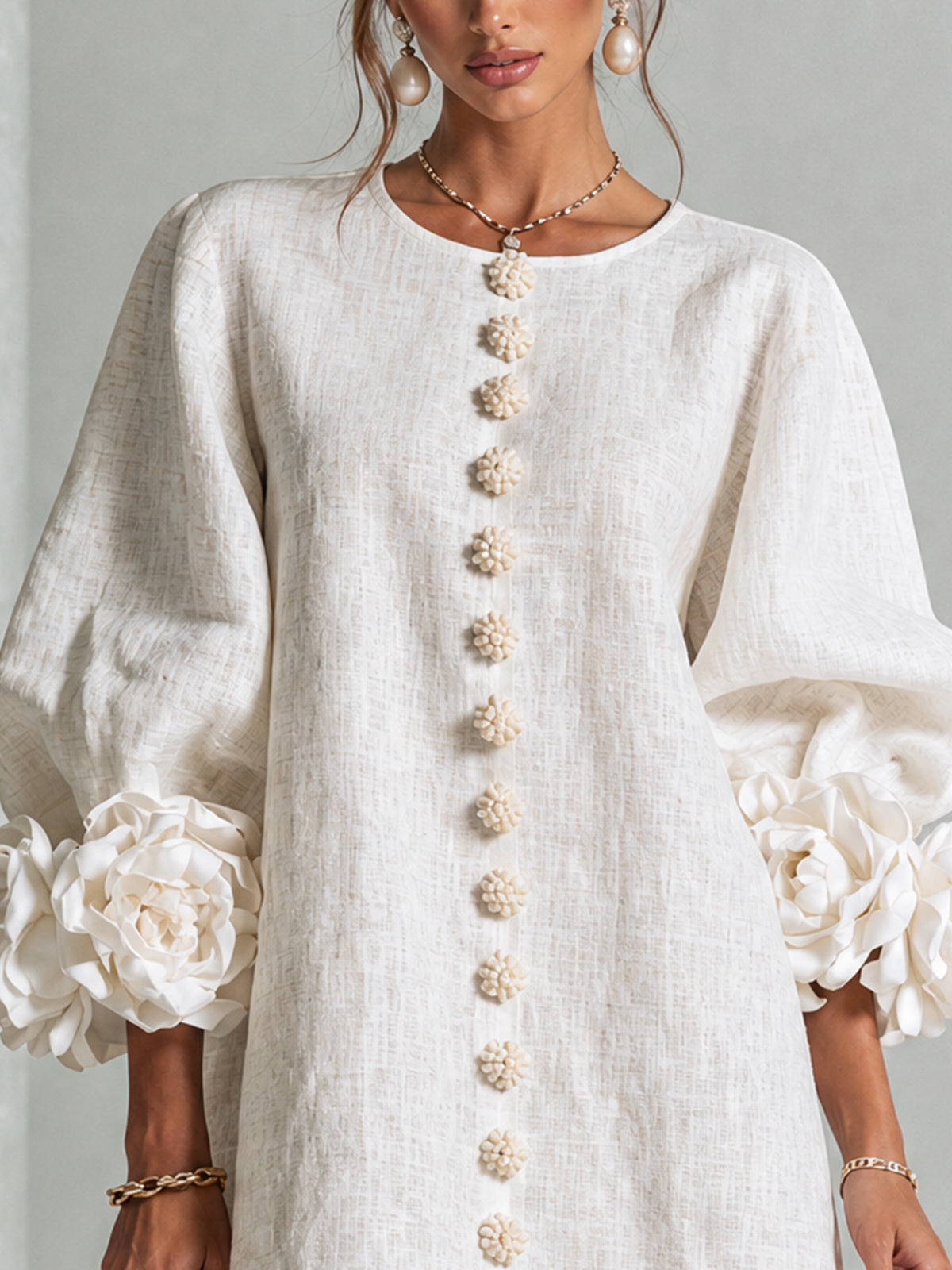 Candida | Vestido Mini de Botones con puños