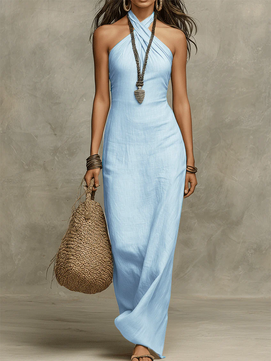 Azura | Vestido Maxi con Cuello Halter