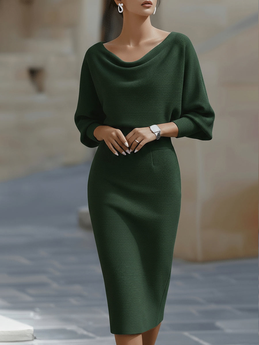 Alice | Vestido midi drapeado blanco