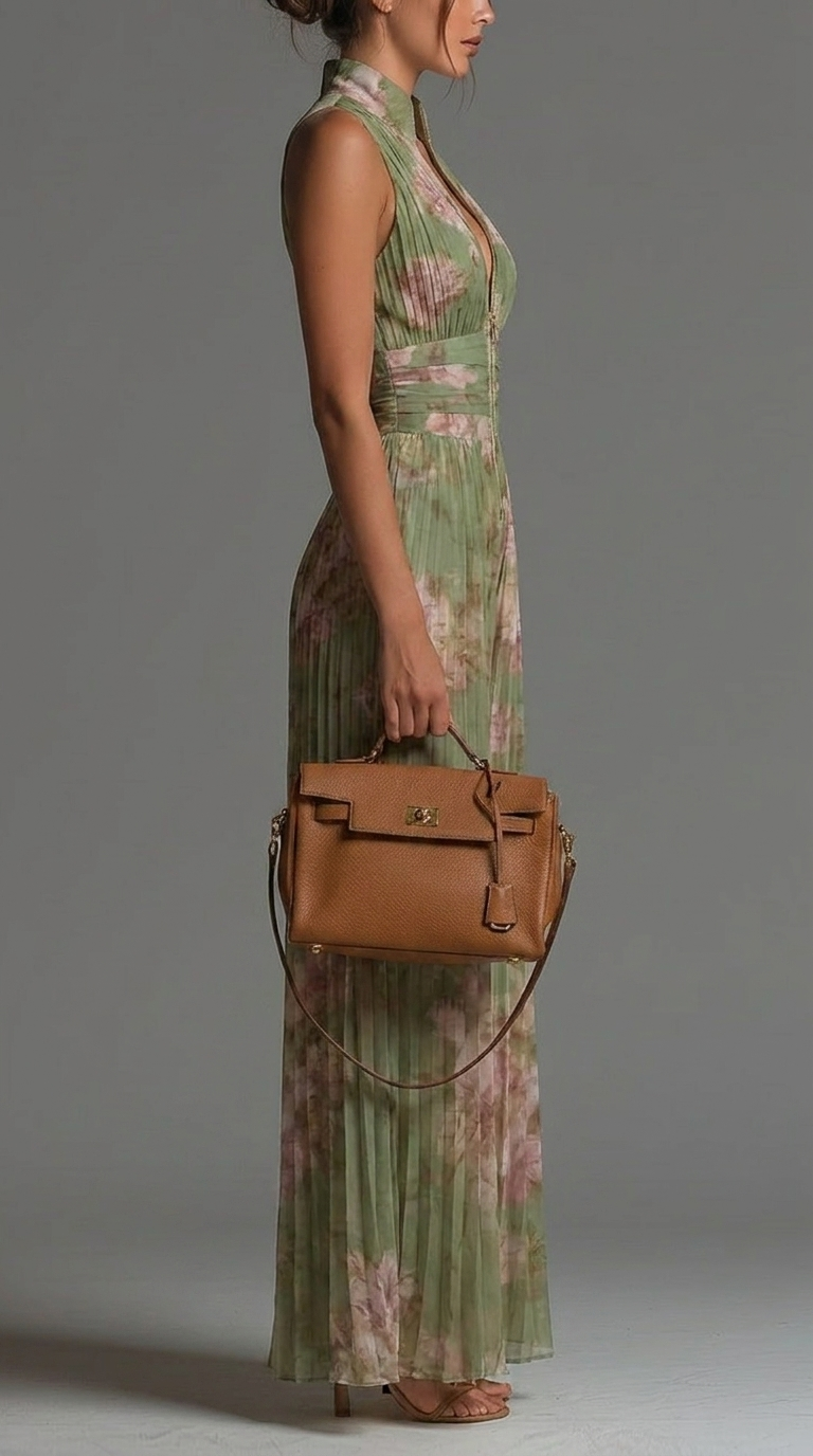 Mono de Gasa Floral Plisado