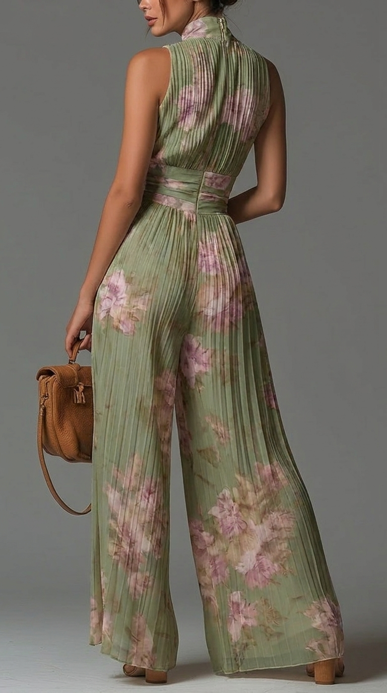 Mono de Gasa Floral Plisado