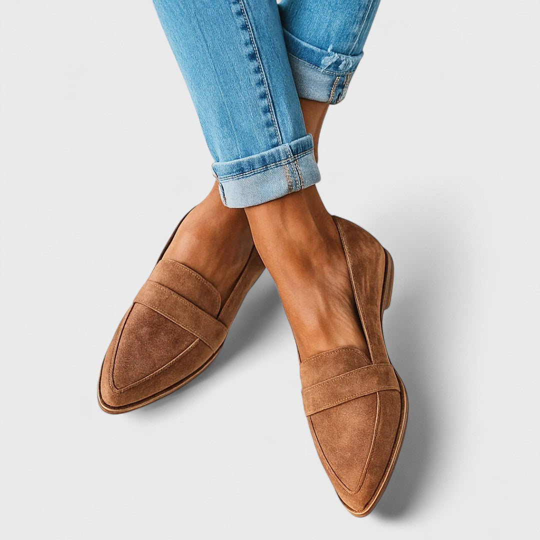 Mocasin ortopédico de piel para mujer – Suela antideslizante