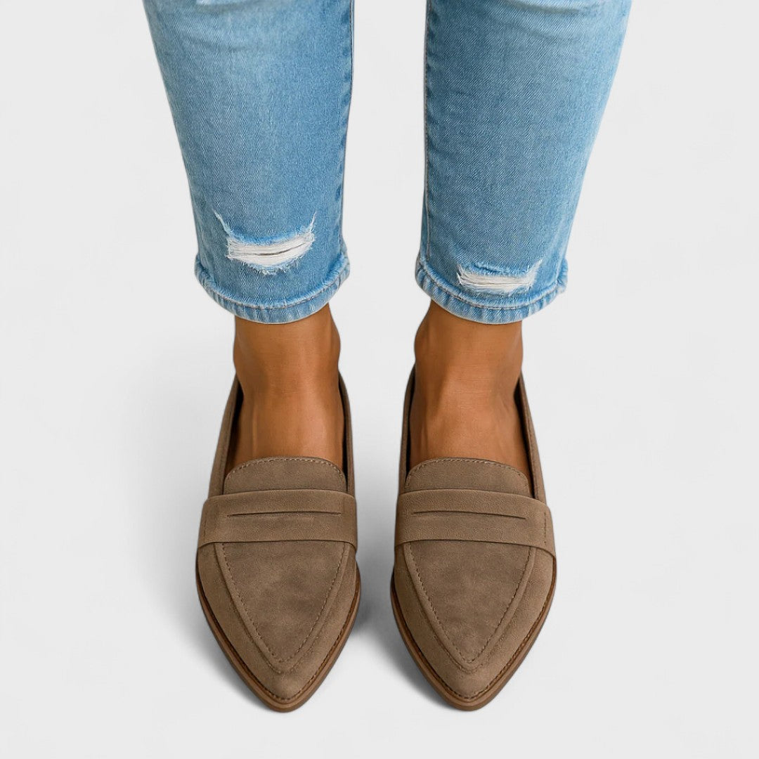 Mocasin ortopédico de piel para mujer – Suela antideslizante