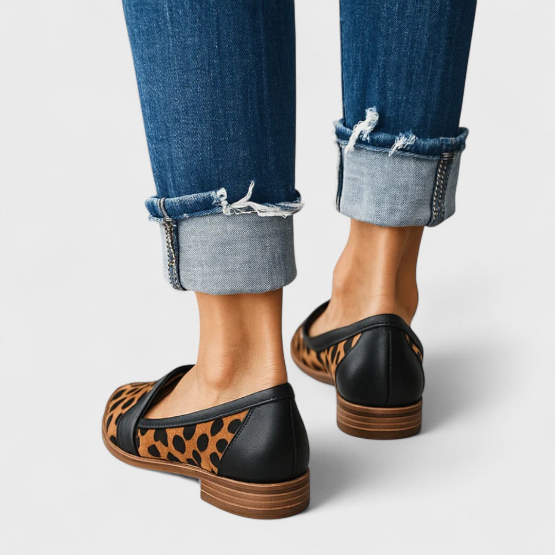 Mocasin ortopédico de piel para mujer – Suela antideslizante