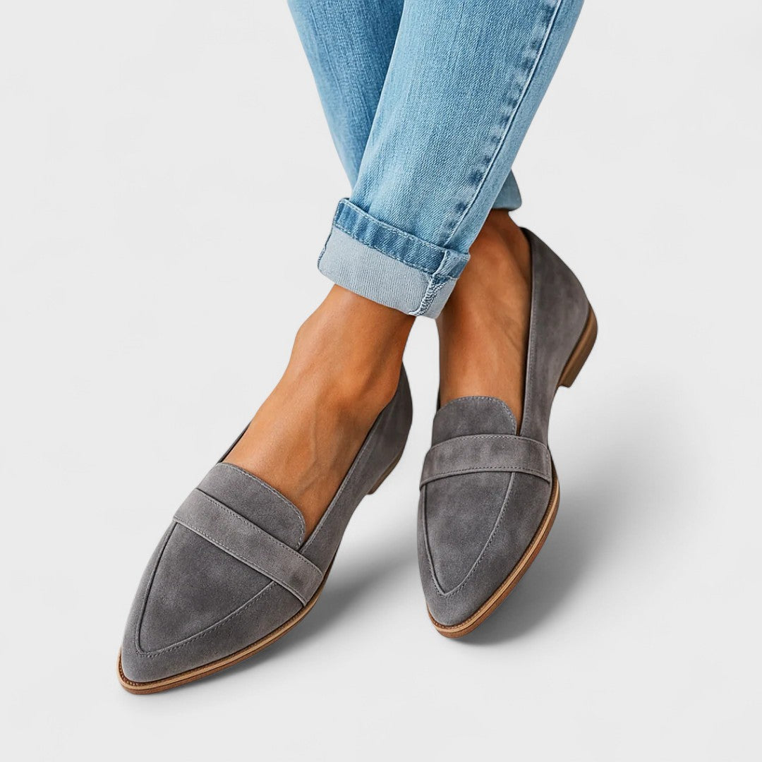 Mocasin ortopédico de piel para mujer – Suela antideslizante