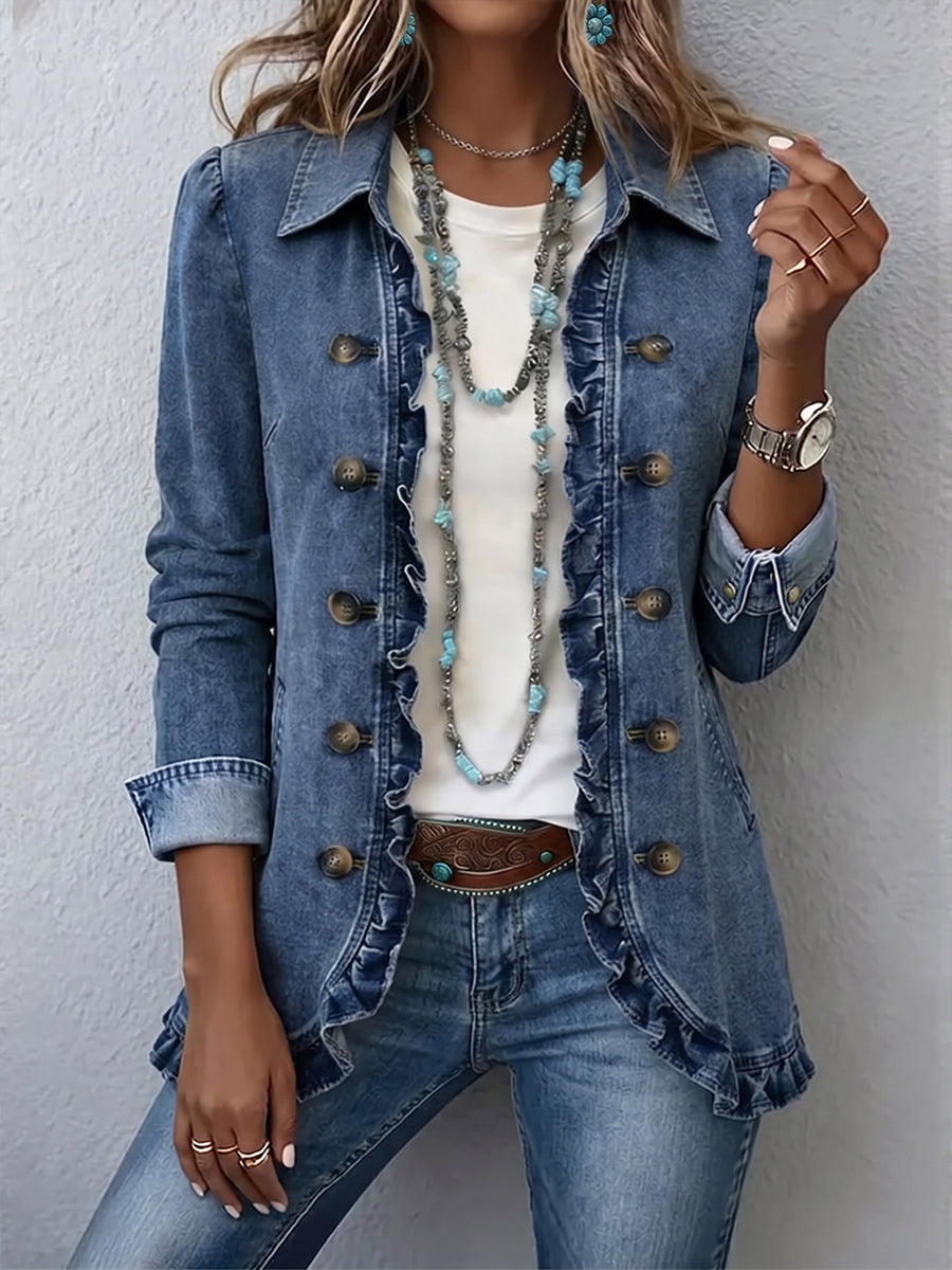 Petronisa | Chaqueta de Denim con Volantes