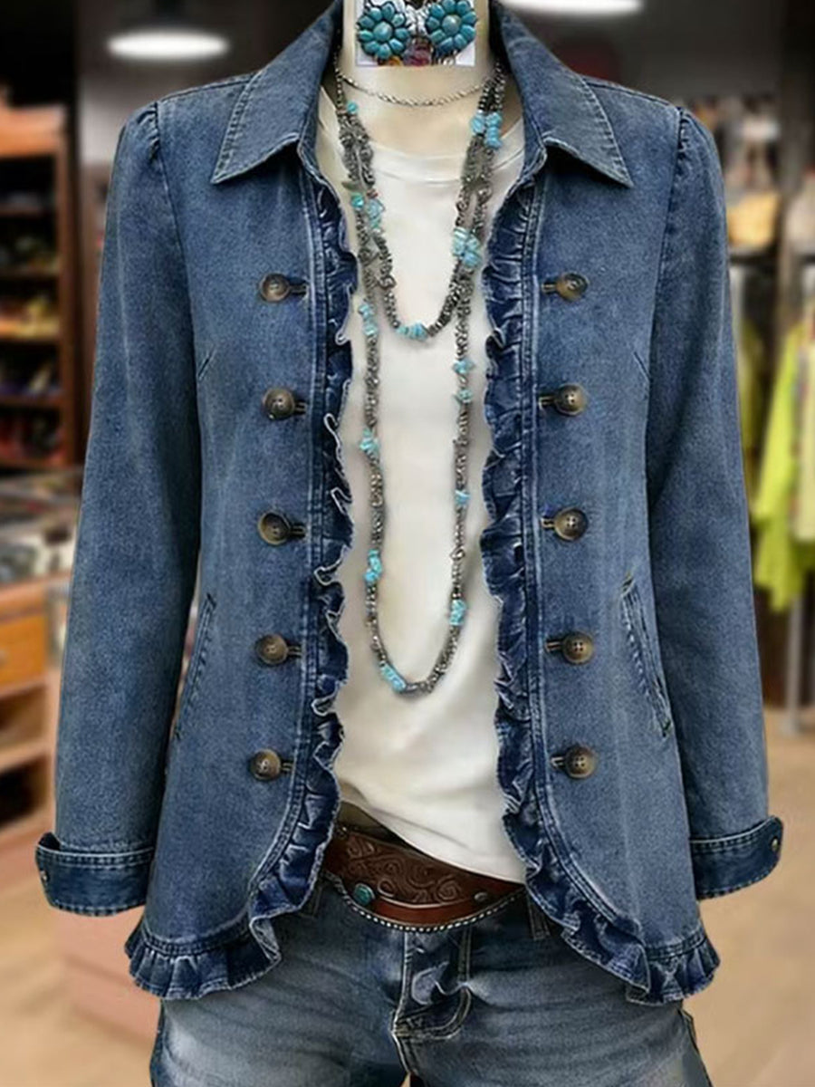 Petronisa | Chaqueta de Denim con Volantes